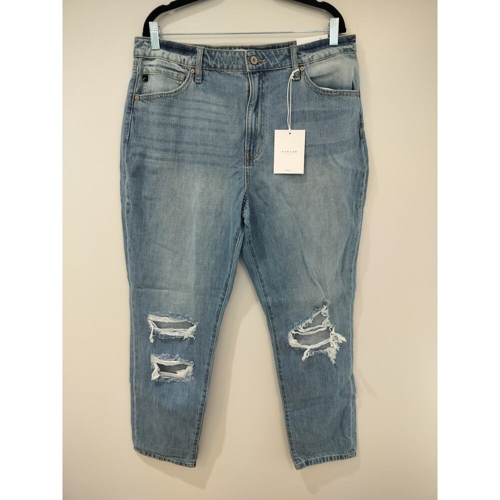 KanCan Women’s KC8579L Size 15/31 High Waist Mom Jeans Tapered Leg